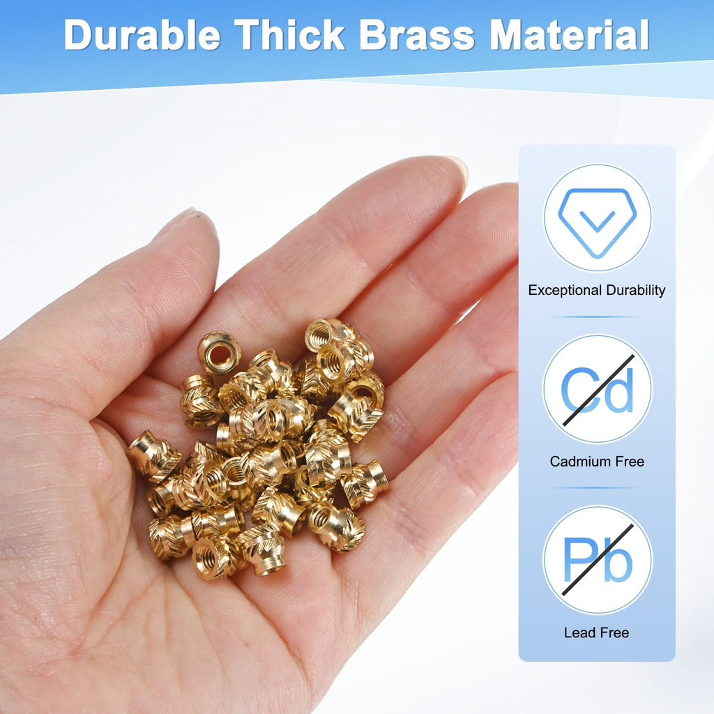 M METERXITY 70-Pack Threaded Inserts M4x7x7mm Brass