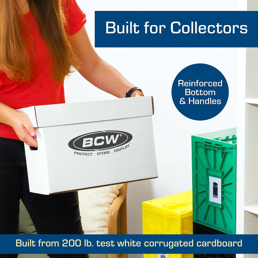 Short Comic Storage Box - 1 Pack | Holds 150-175 Current/Silver Age Comics | Stackable, Durable 200 lb. Strength