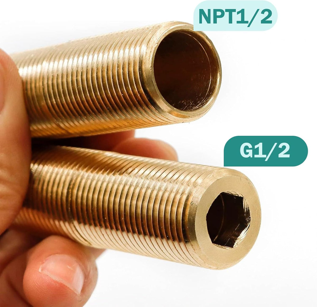 1/2" MNPT x 1/2" Male G Brass Pipe Extension Adapter