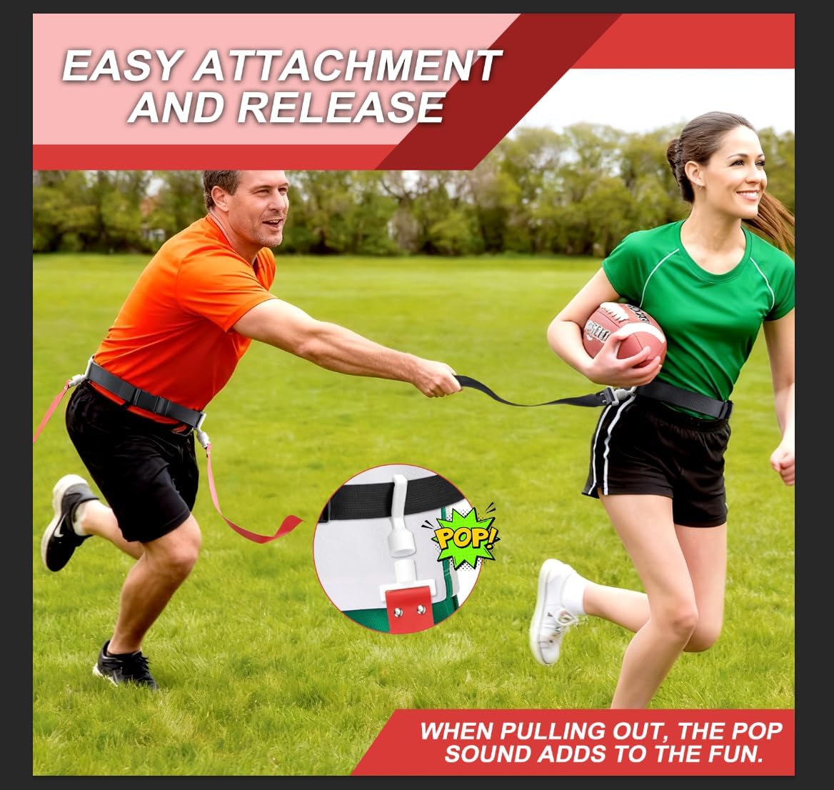 Adjustable Flag Football Set, 2/14 Player Flag Football Belts and Flags for Youths Adult Sport Team Training