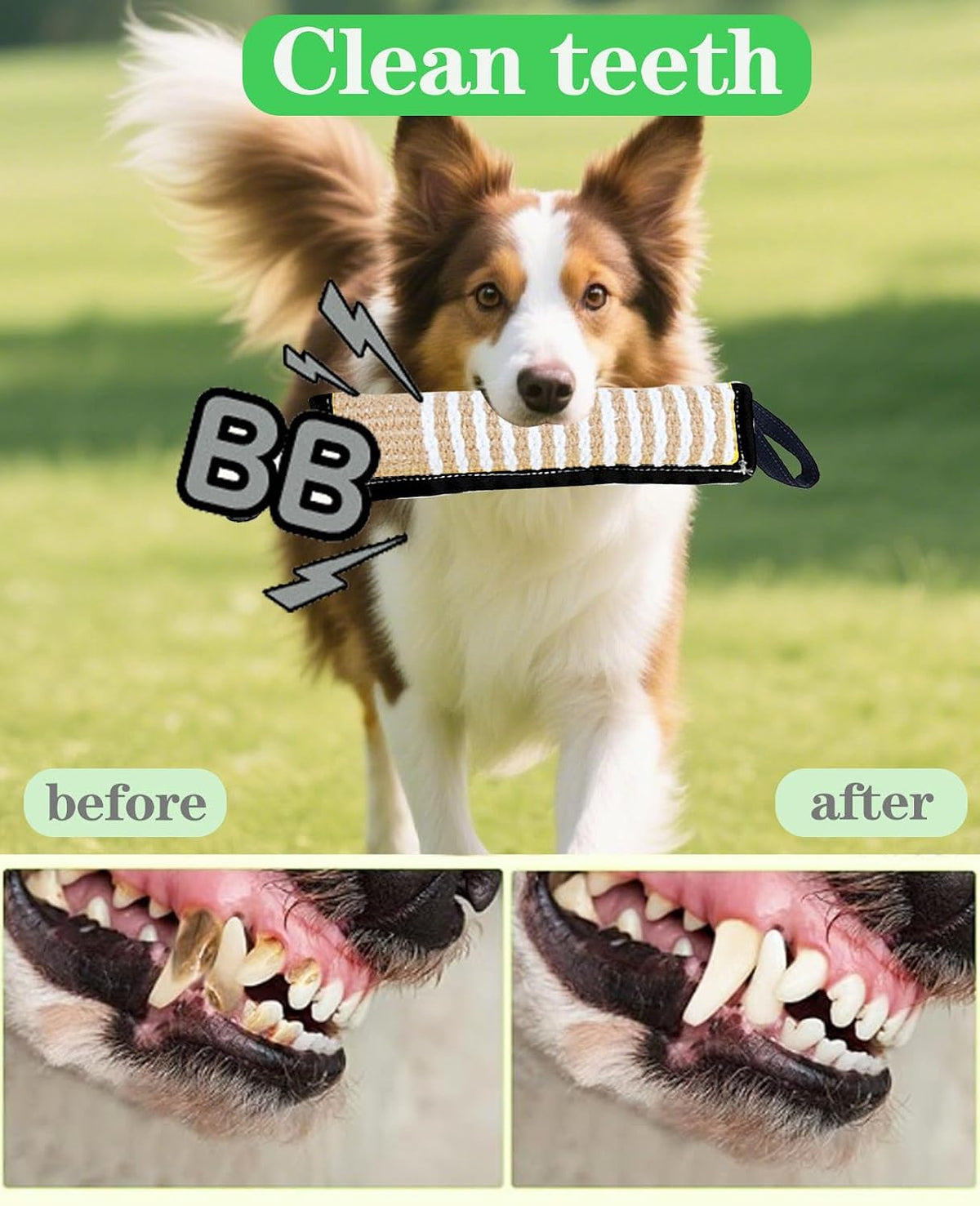 Squeaky Tug Toy for Dogs Jute with 2 Strong Handles Lasting Training Equipment Puppy to Large Dog Interactive Toys of