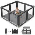 Foldable Playpen for Babies and Toddlers, 50"x50" Portable Play Yard with Mat, Kids Collapsible Play Pen with Sturdy