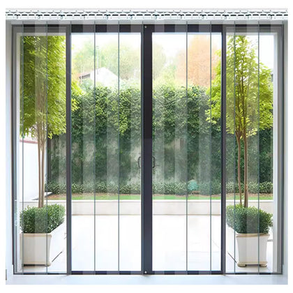 Clear Smooth Indoor/outdoorPlastic Doors Curtain PVC Strip Curtain Door Kit, Industrial Grade Thermal Insulating