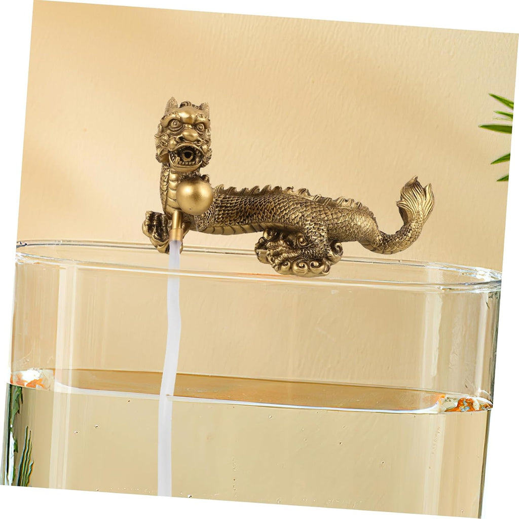 Golden Dragon Water Fountain Fish Tank Decor Bubbler Aquarium Accessory