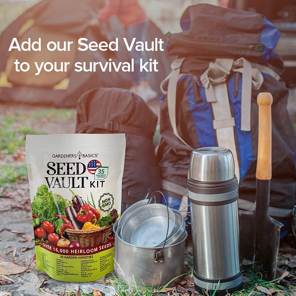 Survival Vegetable Seeds Garden Kit Over 16,000 Seeds Non-GMO and Heirloom, Great for Emergency Bugout Survival Gear