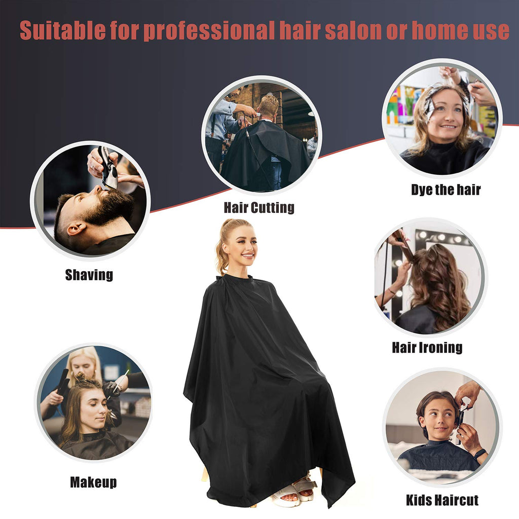 Nylon Barber Cape 64"x56" Waterproof Salon Large Hair Cutting Cape Haircut for Men with Adjustable Snap Closure Color