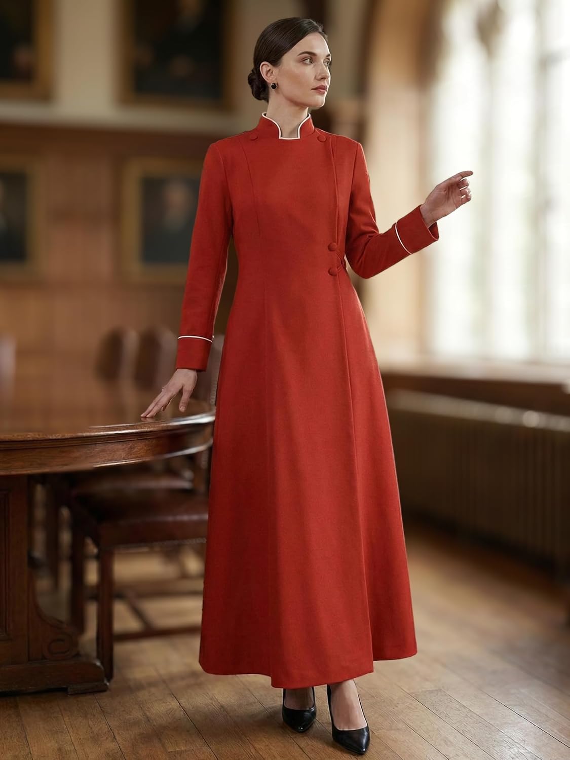 Women Clergy Robe Church Cassock Minister Gown Choir Pastor Costume Outfit Pulpit Service Vestment Dress