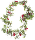 Christmas Garland for Table Decorations, 5.2Ft Holiday Garland with Frosted Snowy Bristle Pine for Mantle Stairs
