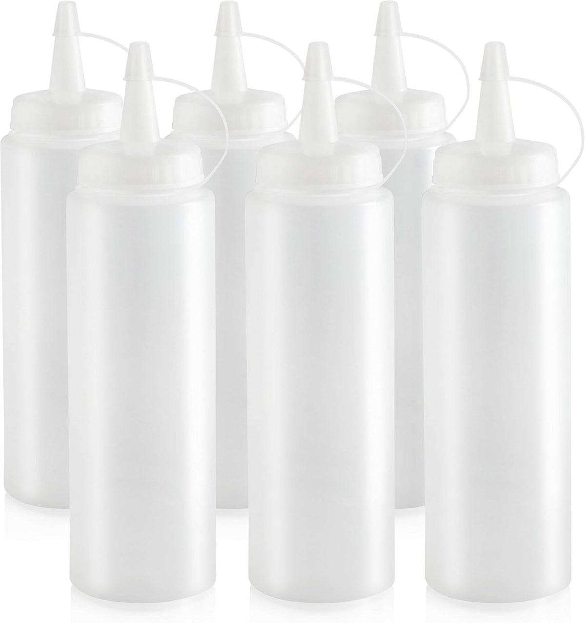 Squeeze Bottles, 8 oz, Clear, Pack of 6