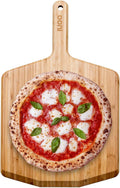12” Bamboo Wood Pizza Peel –12 Inch Pizza Spatula Paddle, Wooden Pizza Cutting Board, Pizza Oven Accessories
