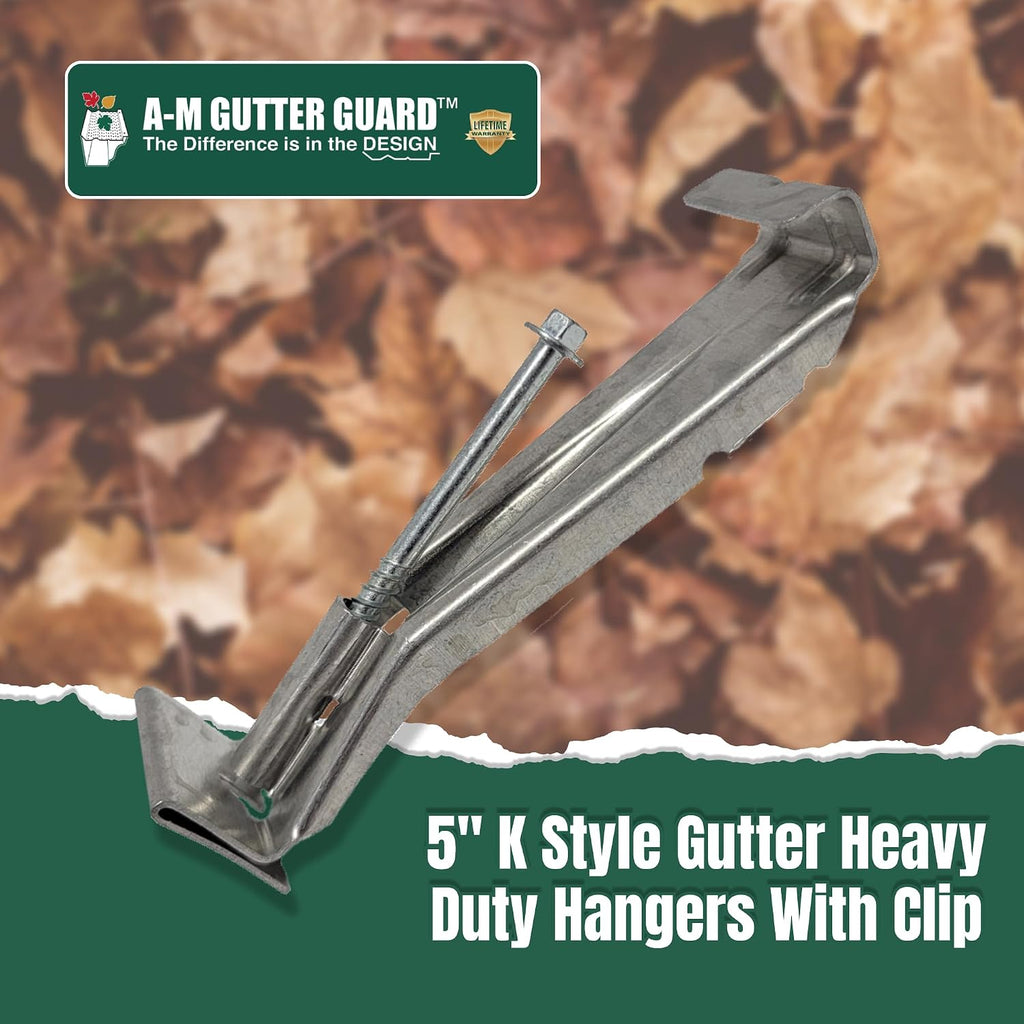 5" K Style Gutter Hangers, 25 Pack w/Screws & Hex Bit
