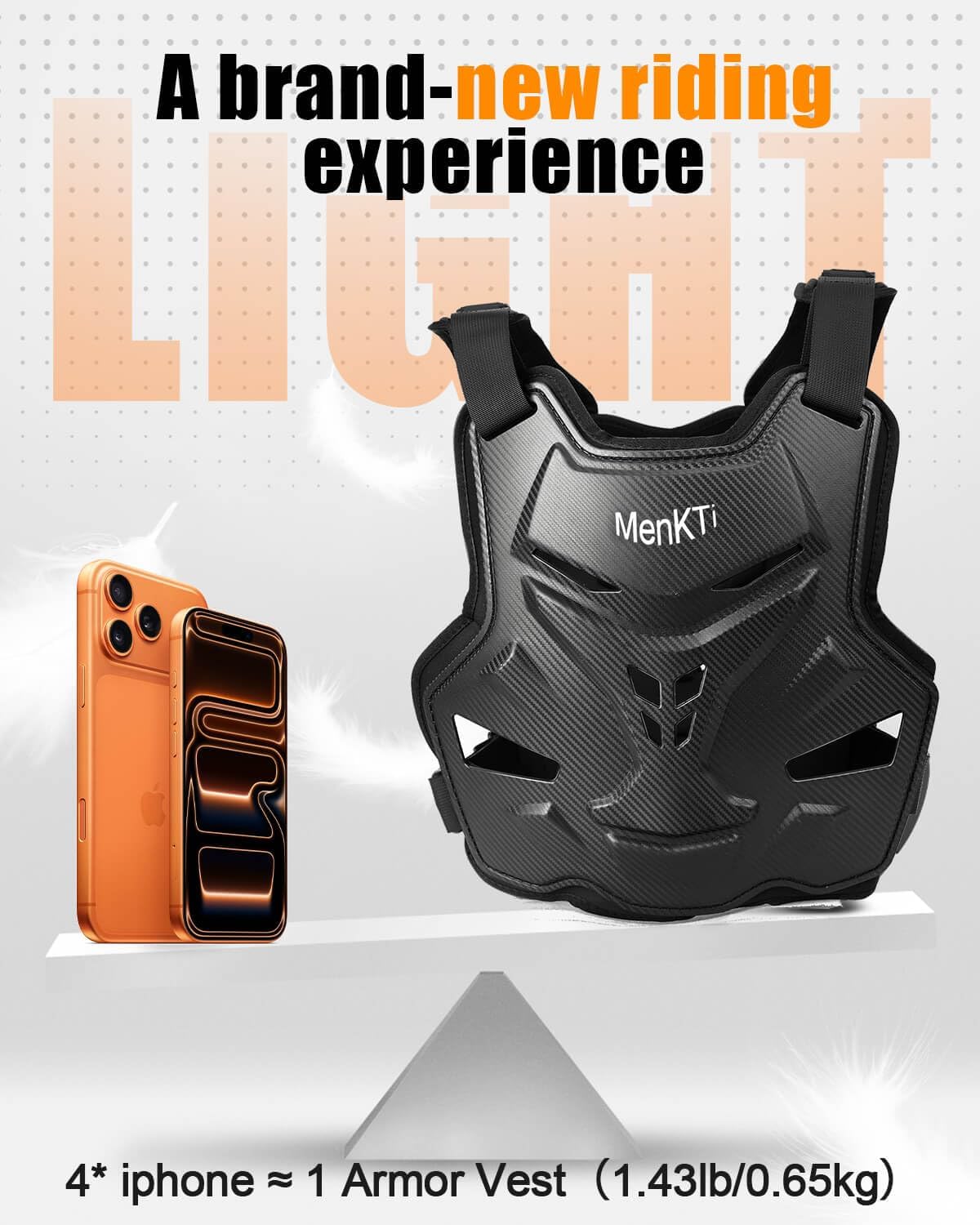Adults Protective Armor Vest for Motocross Cycling，Dirt Bike Gear for Man, Back Chest Protector for ATV MTB