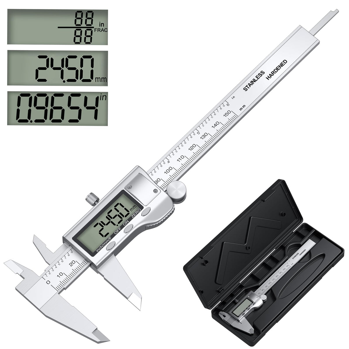 Digital Calipers, Caliper Measuring Tool with Large LCD Screen(6Inch/150mm)