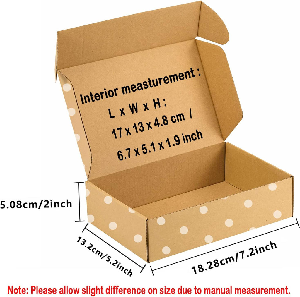 Small Cute Brown Polka Dot Shipping Boxes 25 Pack – Corrugated Mailers