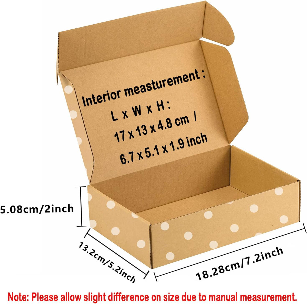 Small Cute Brown Polka Dot Shipping Boxes 25 Pack – Corrugated Mailers