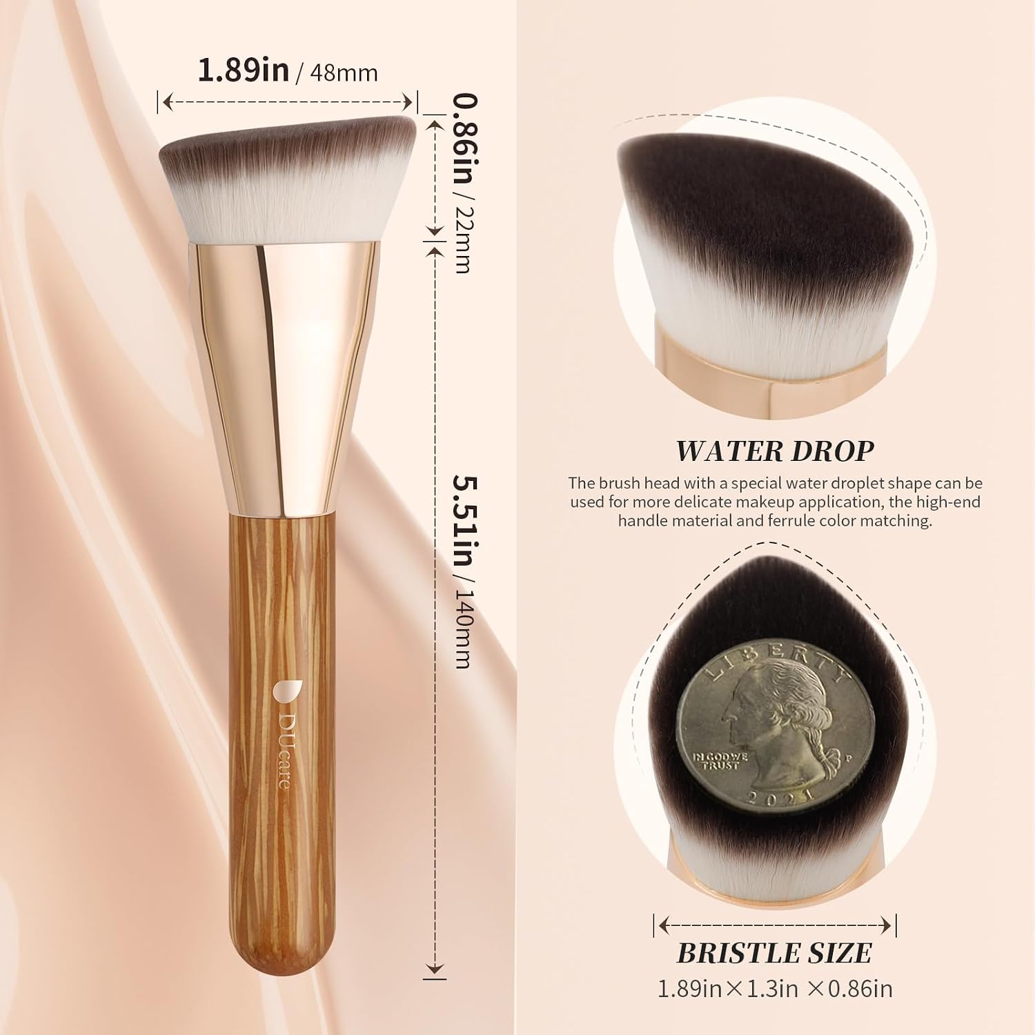 Makeup Brushes Angled Foundation Brush for Flawless Makeup | Cheek Hugging Contour Brush for Cream Contour Liquid