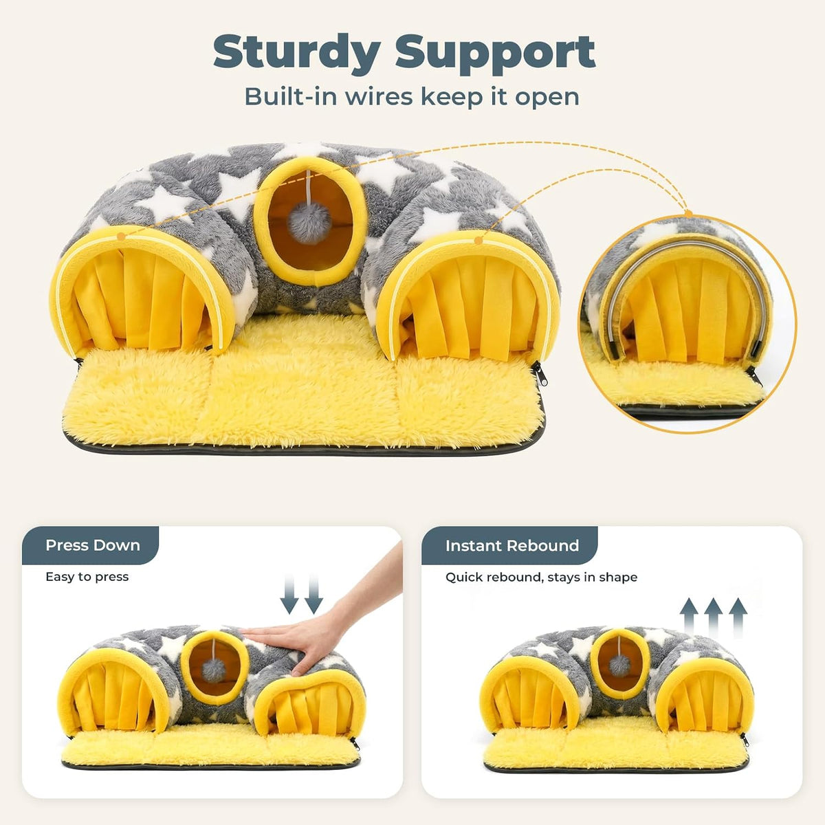 Guinea Pig Tunnel, Small Animal Hideaway Tube Toy