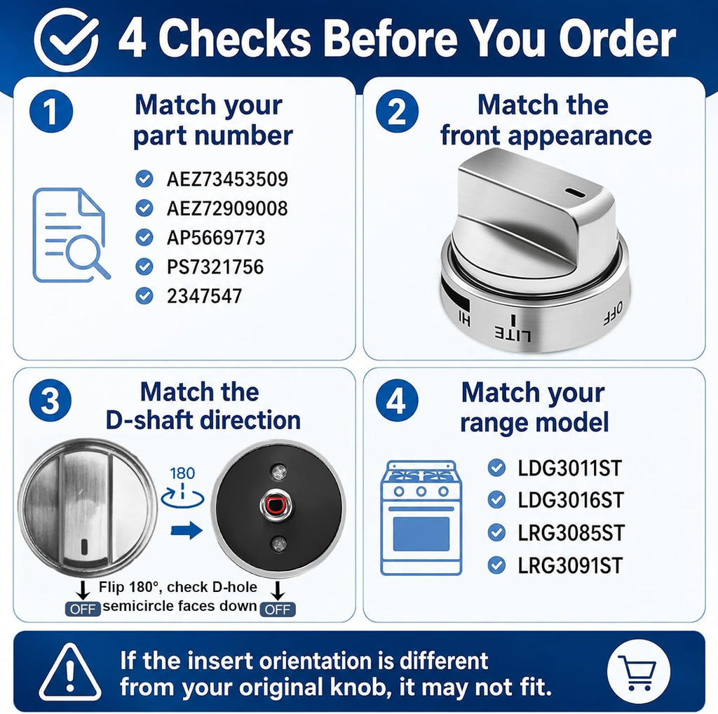 AEZ73453509 Stove Knobs Replacements Compatible with lg Gas Range Stove