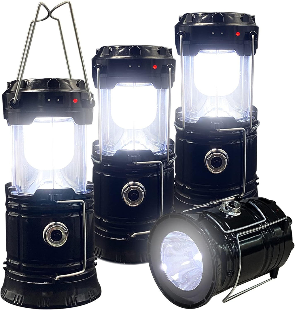 Collapsible Portable LED Camping Lantern XTAUTO Lightweight Waterproof Solar USB Rechargeable LED Flashlight Survival