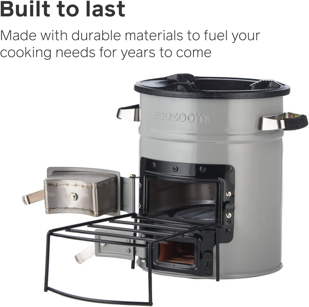 Rocket Stove, Dual Fuel Wood & Charcoal, Portable & Insulated | Heavy Duty, Emergency Use, Refractory Linings