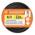 Energeaster Stranded Indoor 8/3 NM-B Copper Cable with Ground 125FT, Black