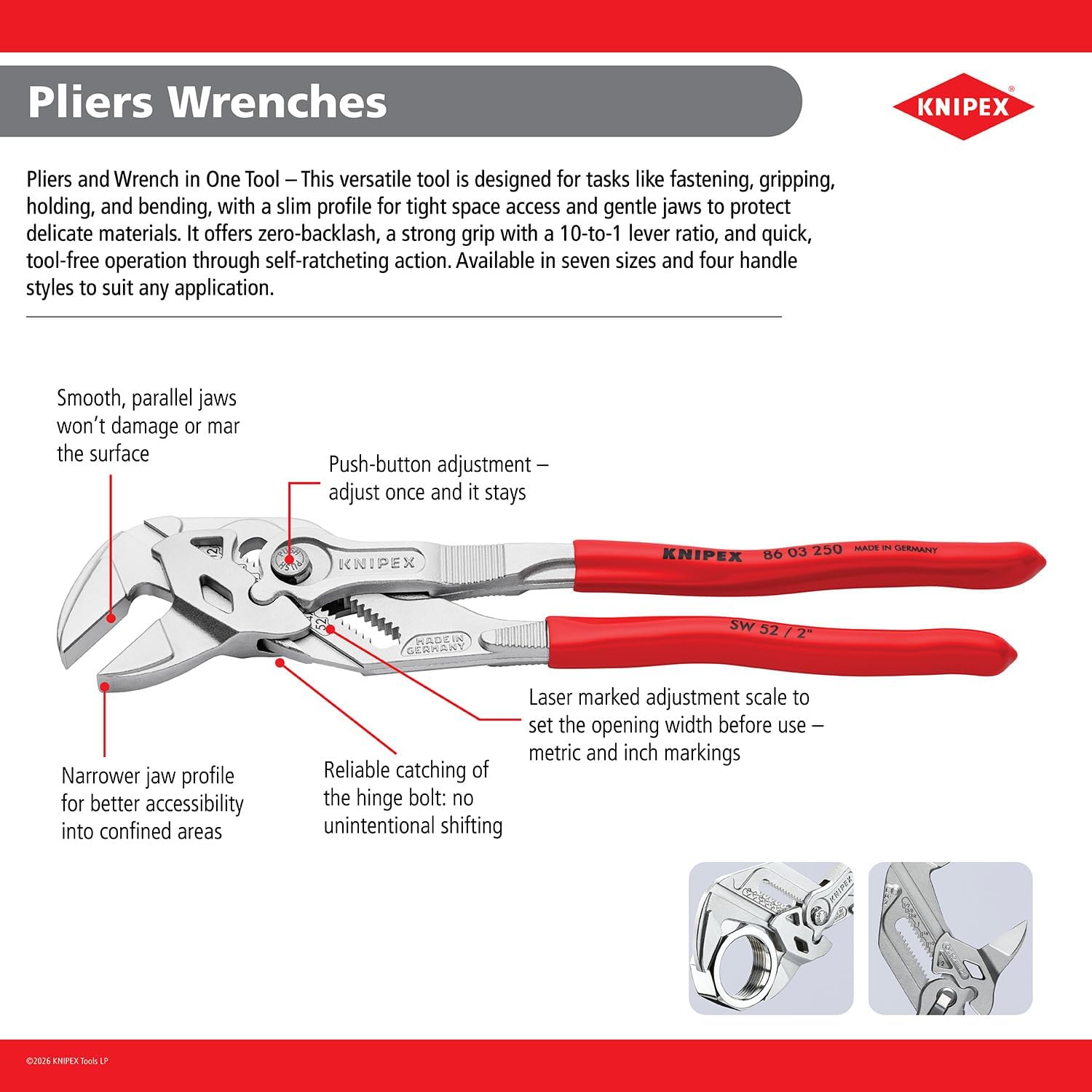 Tools - Pliers Wrench, Black Finish (8601180), 7 1/4-Inch, Black Finish