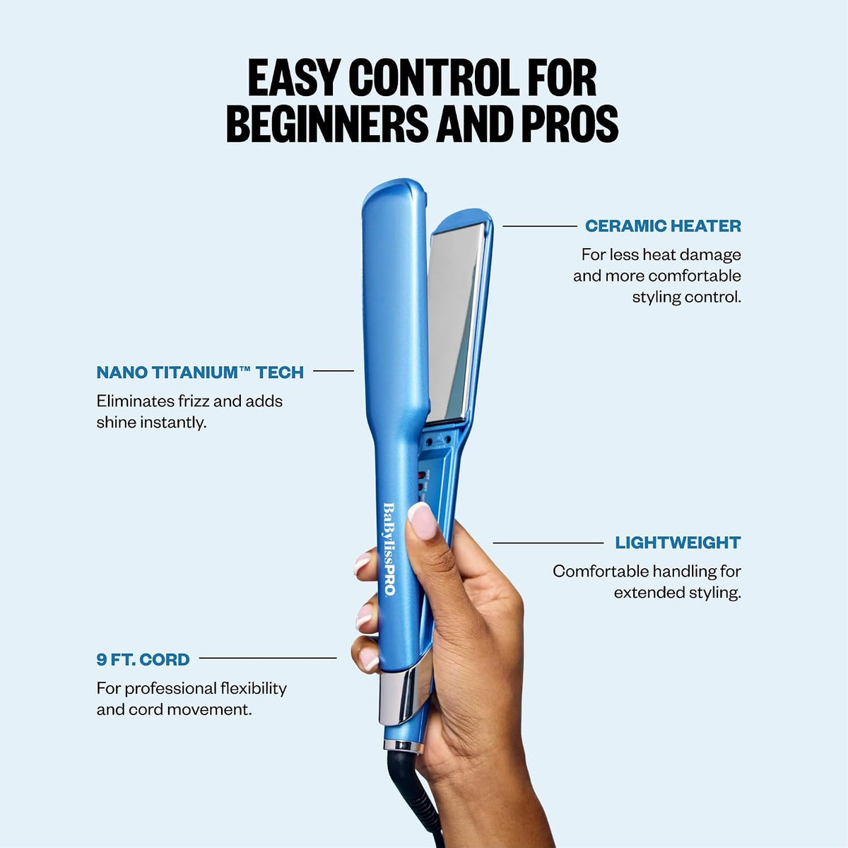 Nano Titanium Ultra-Sleek Hair Straightener, Flat Iron for All Hair Types