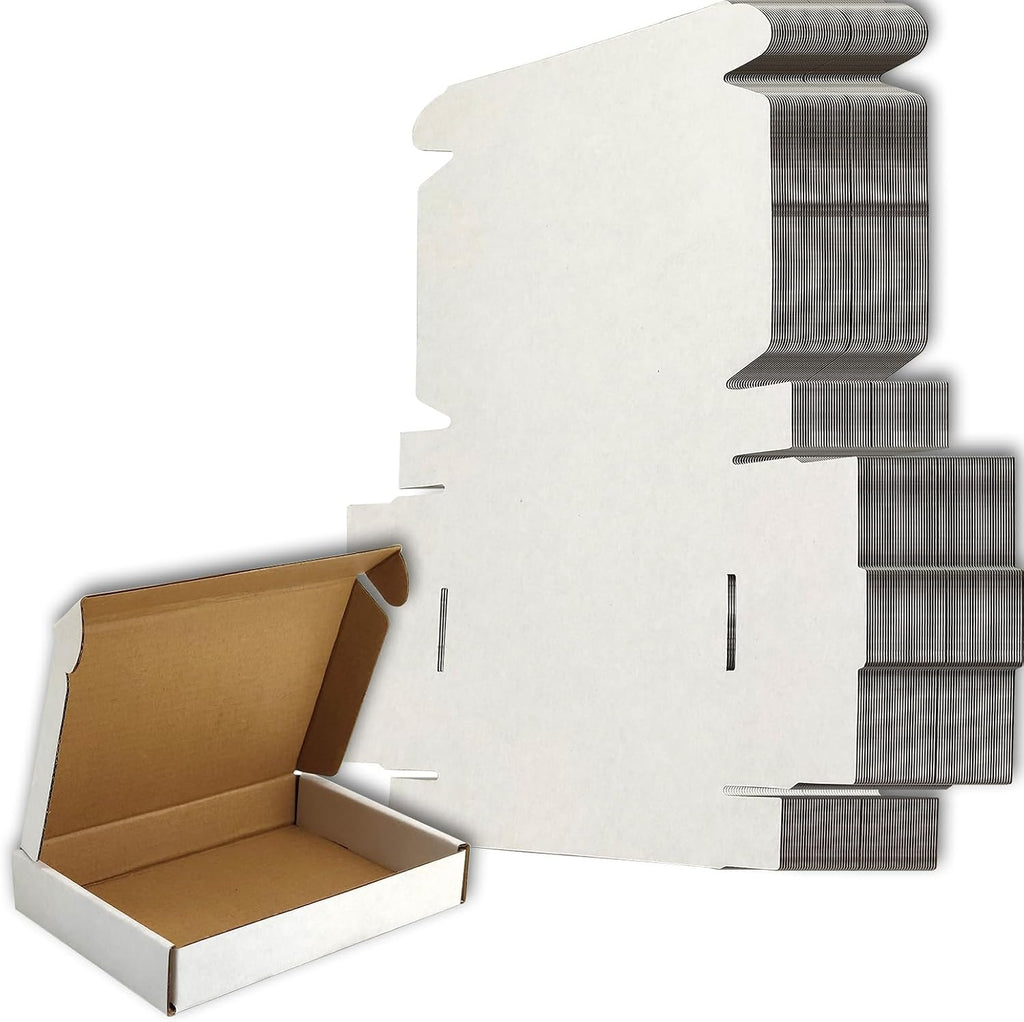 7x5x1 Shipping Boxes White Mailer Corrugated Cardboard Box Set of 100