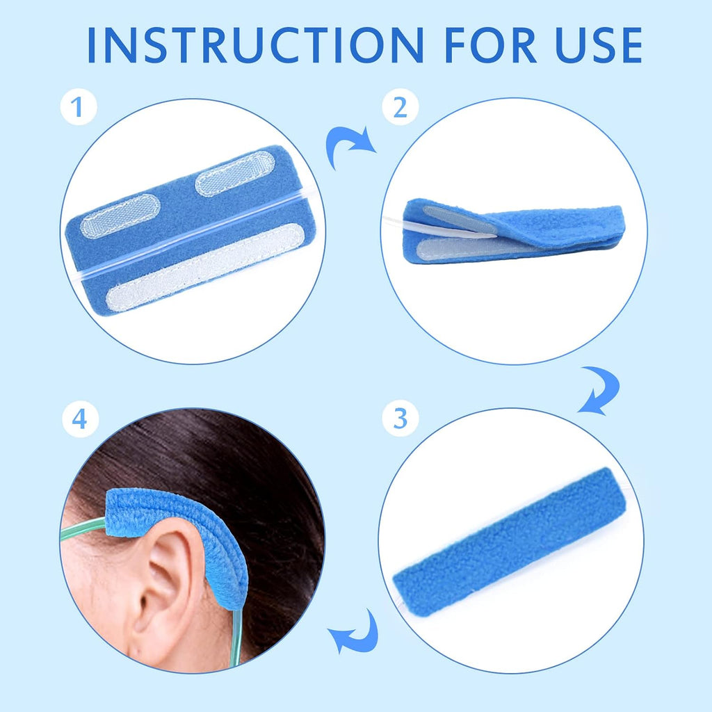 12 Pack Nasal Cannula Ear Cushions Oxygen Cannula Face Soft Cover for Oxygen Users to Help Relieve Ear Pain and