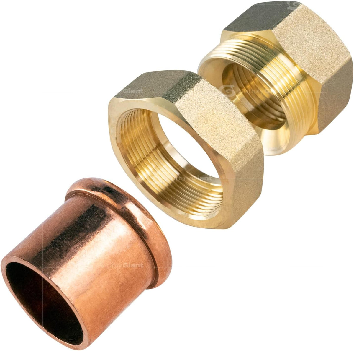 Everflow Supplies CCFU0034-NL 3/4" No Lead Copper Union Fitting with Sweat to Female Threaded Connects