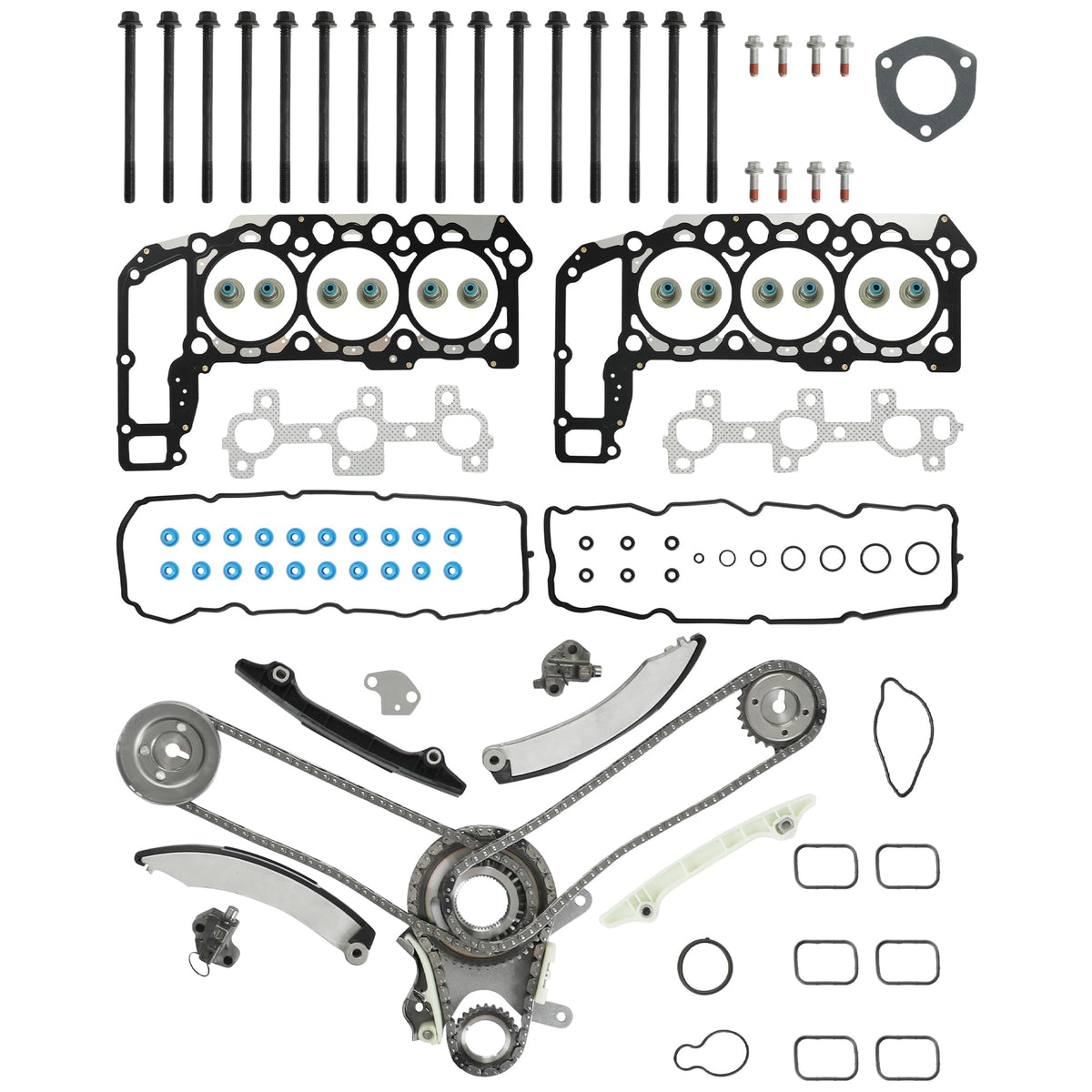 3.7L Head Gasket Set with Timing Chain Kit for V6 Engine