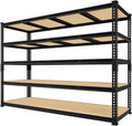 60" W X 24" D X 72" H Heavy Duty Garage Storage Shelves - Adjustable Metal Shelving Unit, 5 Tier Industrial Shelves