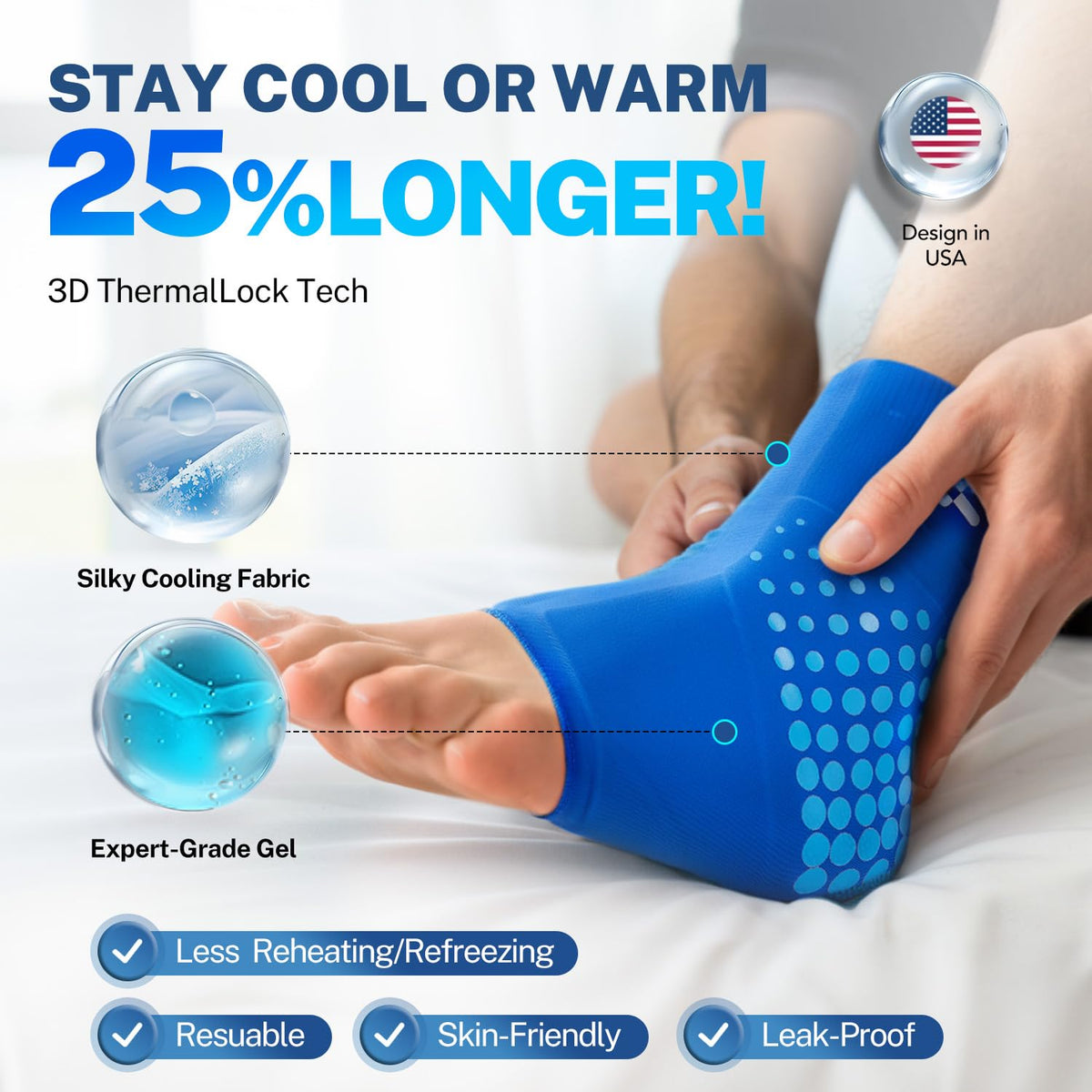 Ankle Ice Pack Wrap, Long-Lasting Cold Compression for Ankle Recovery