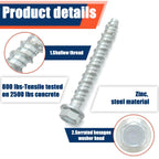 50 Pack 5/16 x 3 Concrete Anchors and Screw Kits Galvanized