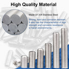 MroMax 50Pcs M3 x 4mm Flat Allen Head Set Screws, 304 Stainless Steel