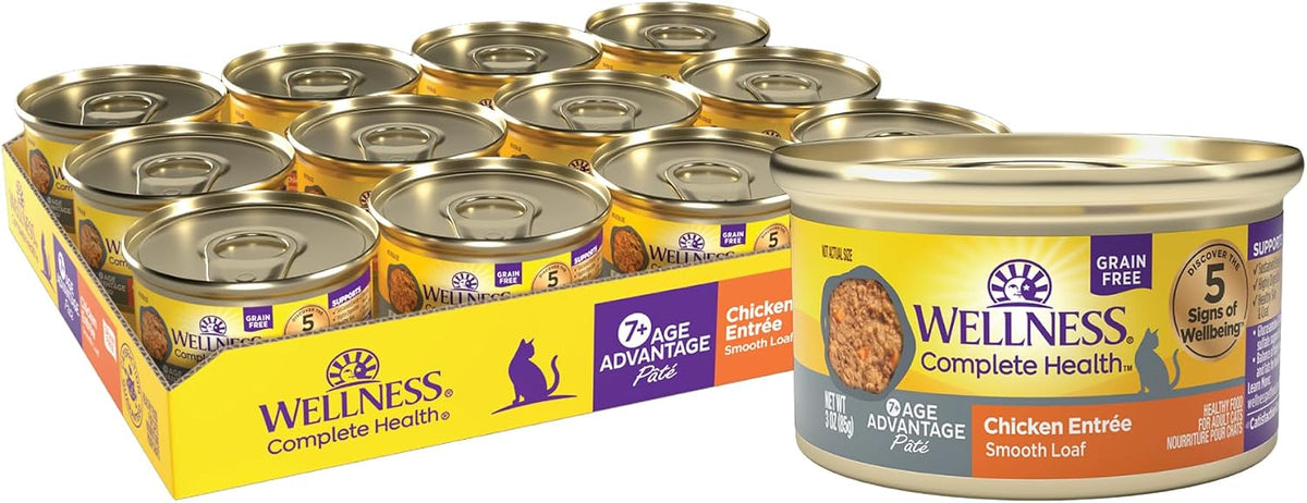 Complete Health Age Advantage Senior Canned Wet Cat Food, Natural, Protein Rich, Grain Free, Chicken Entrée Recipe, 3