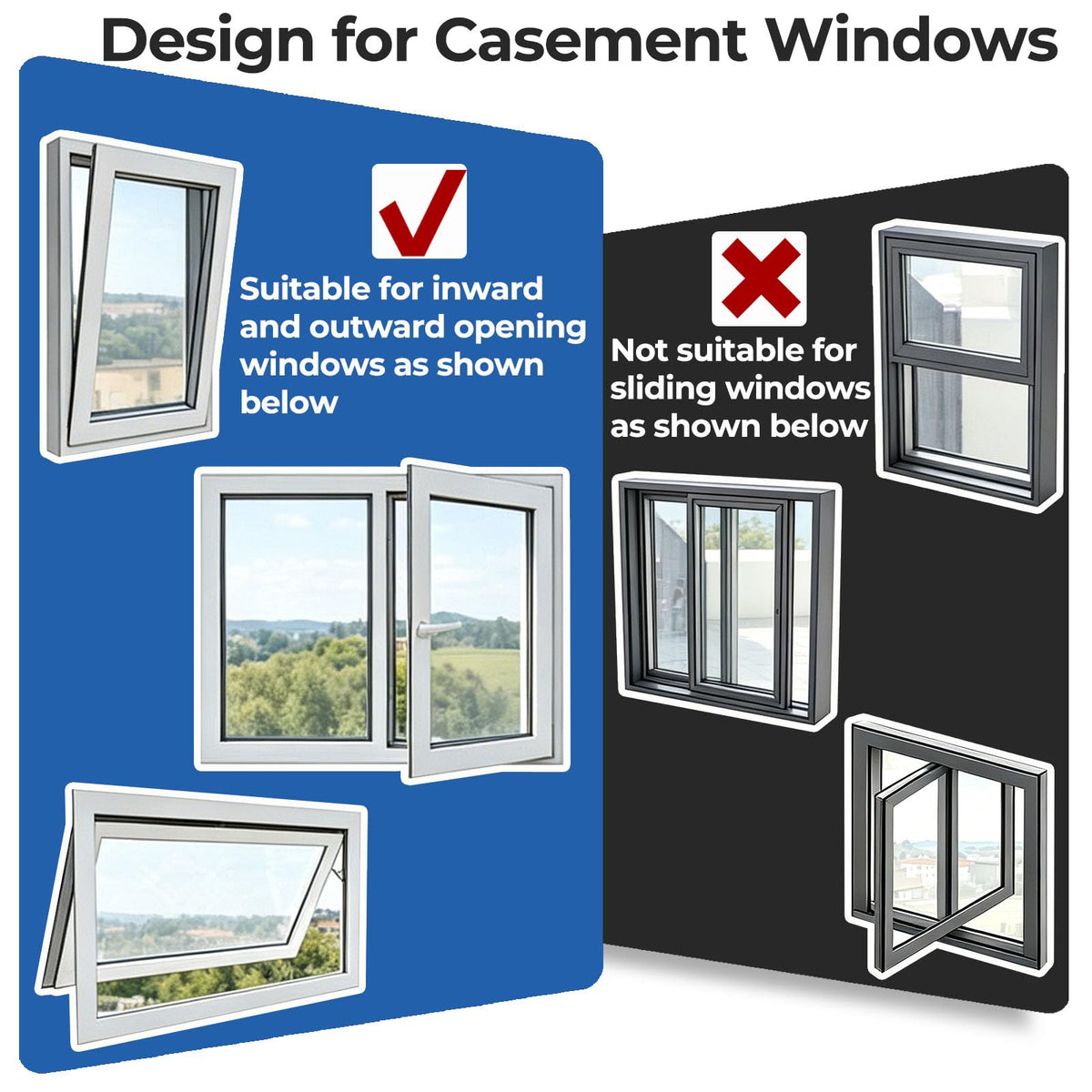 AC Window Seal Kit 157" for Casement Crank Out Windows, No-Drill