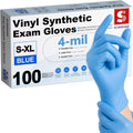 Medical Nitrile/Vinyl Blend Exam Gloves, Black Disposable | Latex&Powder free, Food Safe, Cleaning, Exam, Cooking
