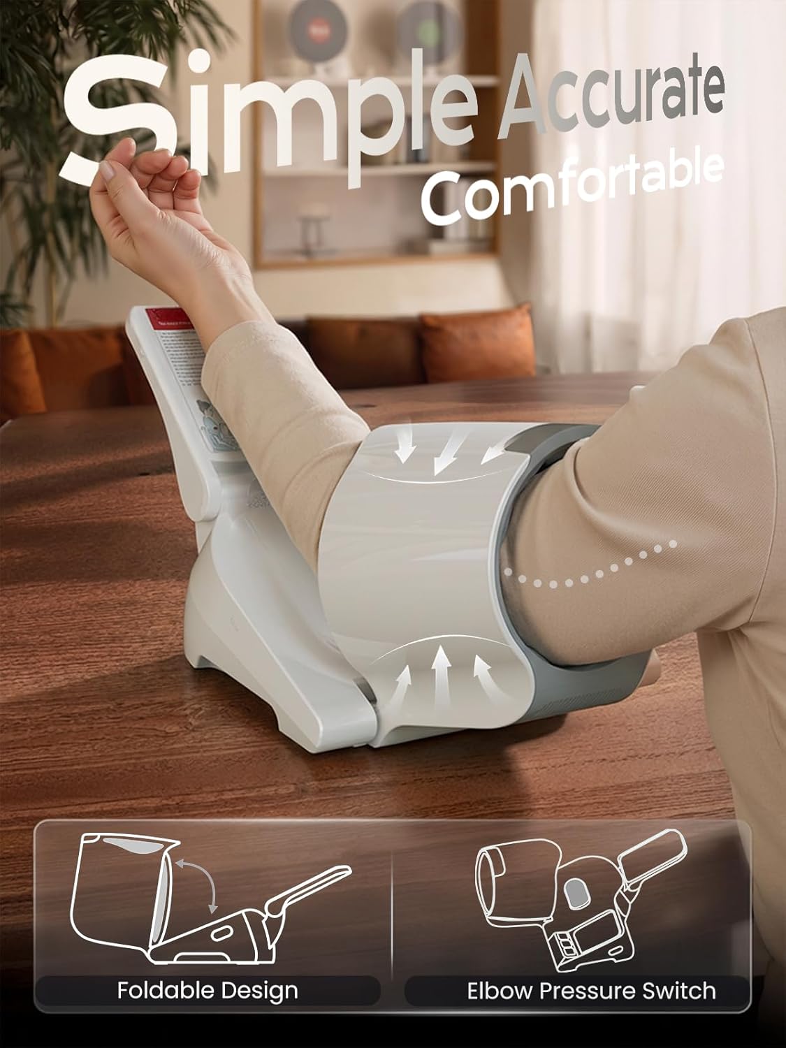 Blood Pressure Monitor, One-Touch Barrel-Type Upper Arm Blood Pressure Monitors for Home Use, No-Wrap Auto-Fit