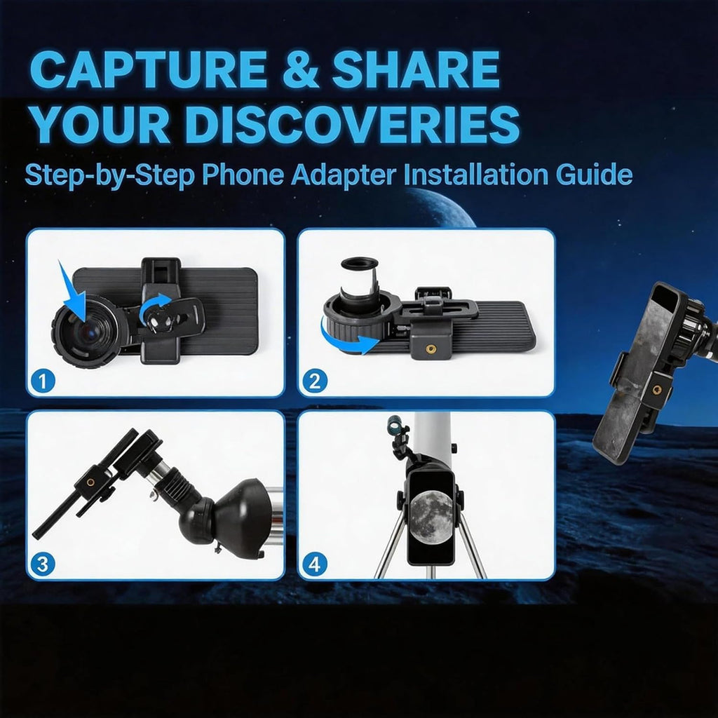 Telescope for Adults, 70mm Aperture 400mm Refractor Telescope for Astronomy Beginners with AZ Mount, Phone Adapter