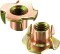 Wensilon 100pcs 1/4-20 T-nut Yellow Four-jaw - for Home, Hotel Outdoor Threaded Insertion