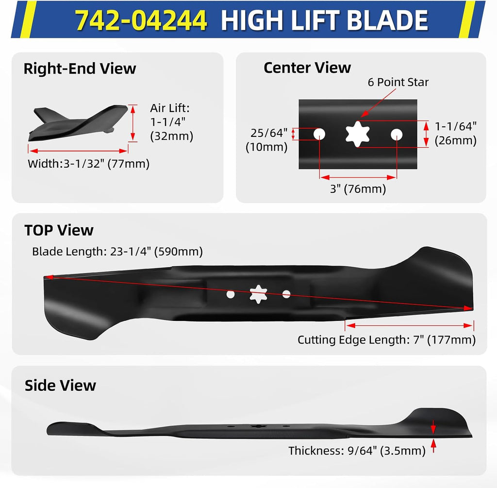 GICOOL 942-04244A Mower Blades for Cub Cadet 46 inch Deck XT1 LT46 Mower
