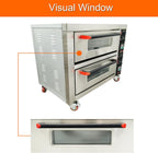Commercial Pizza Oven Movable Double Deck Convection Oven Commercial Cooker Double Electric Baking Ovens 20℃-350℃