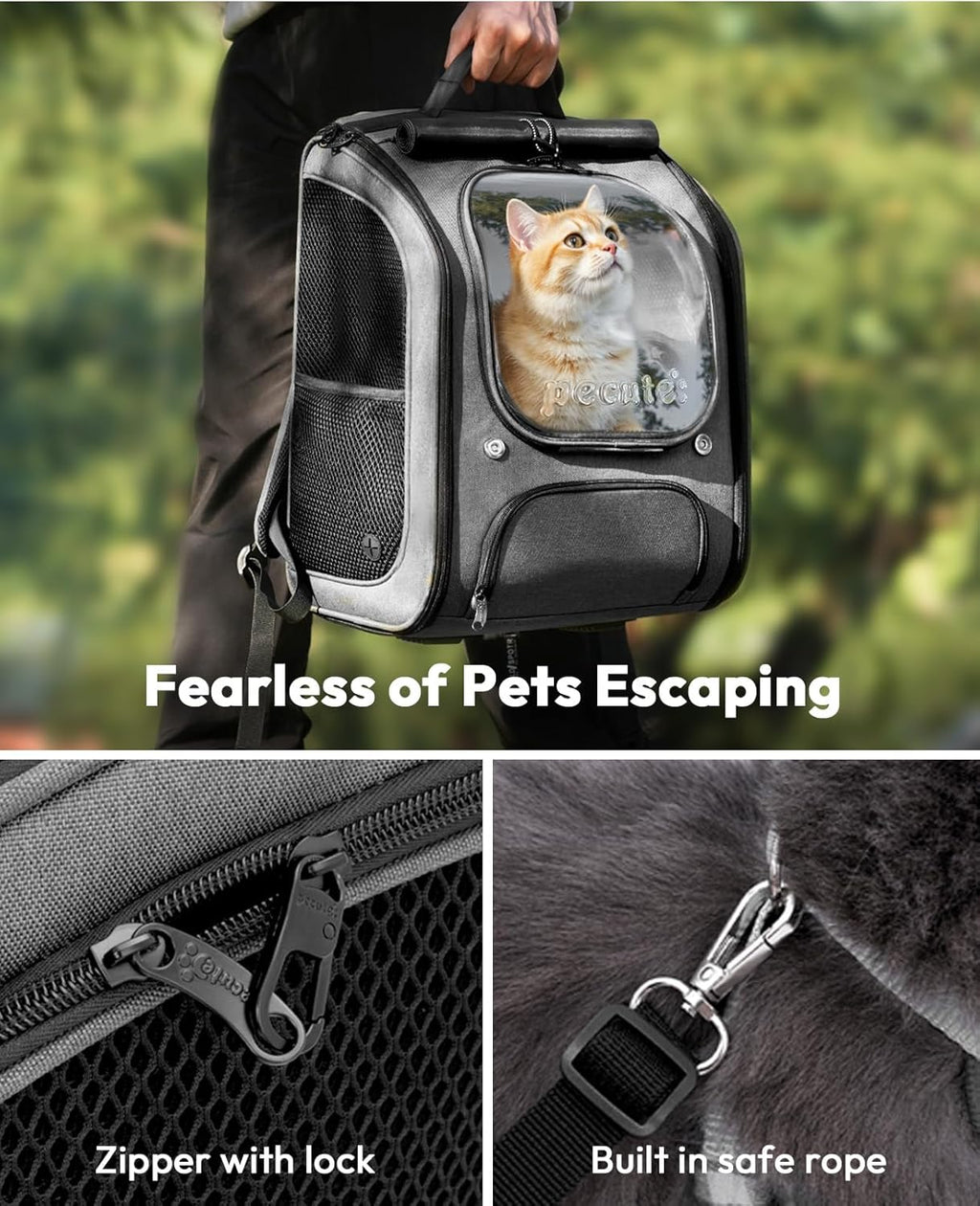Cat Backpack Carrier,Large Space Cat Bubble Backpack,Ergonomic,Gray