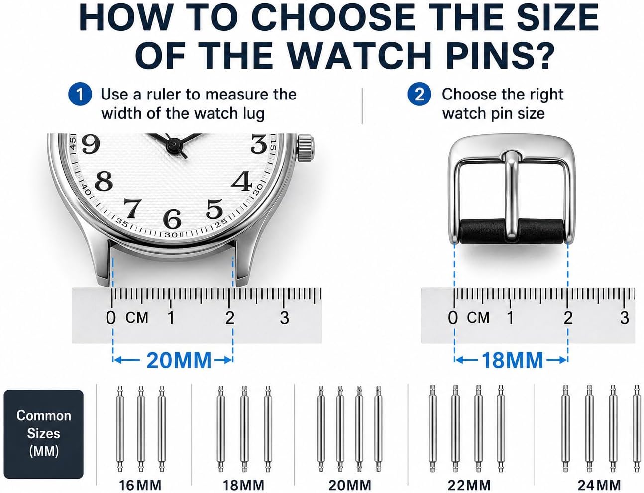 Watch Link Removal Kit, Watch Band Tool for Watch Bracelet Resizing,Adjustment -Watch Strap Pins