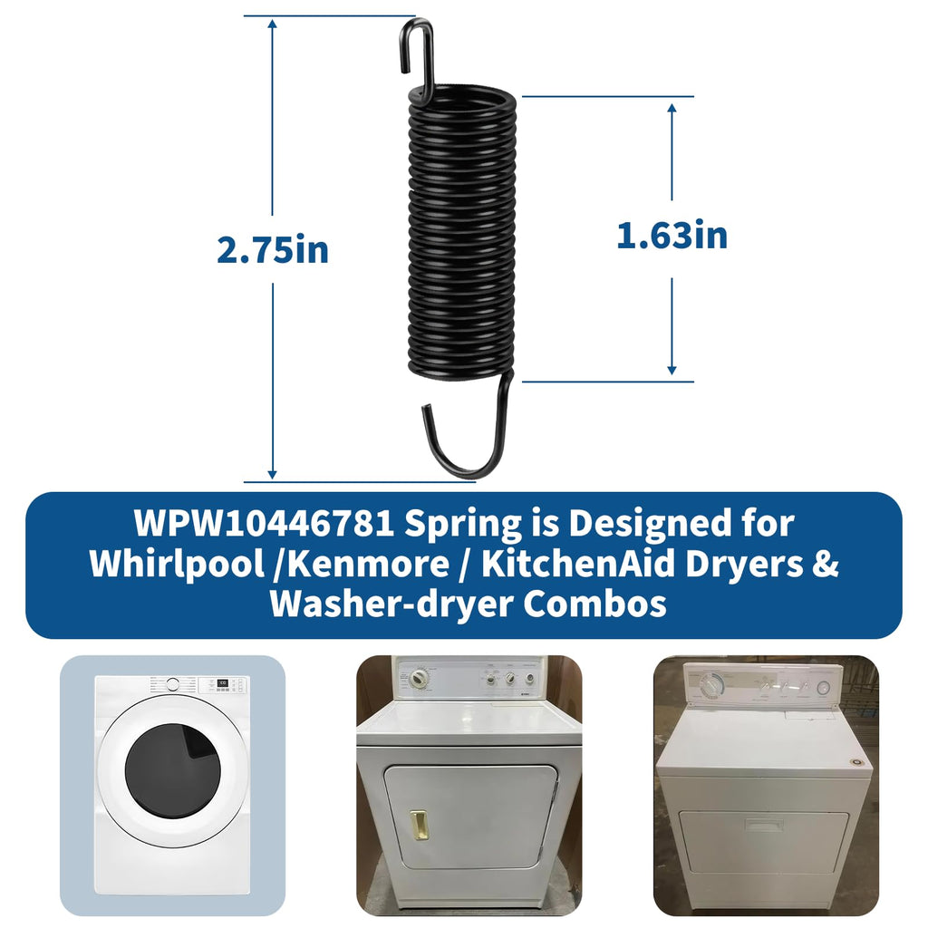 WPW10446781 Idler Arm Spring for Whirlpool Dryers & Washer-Dryer Combos