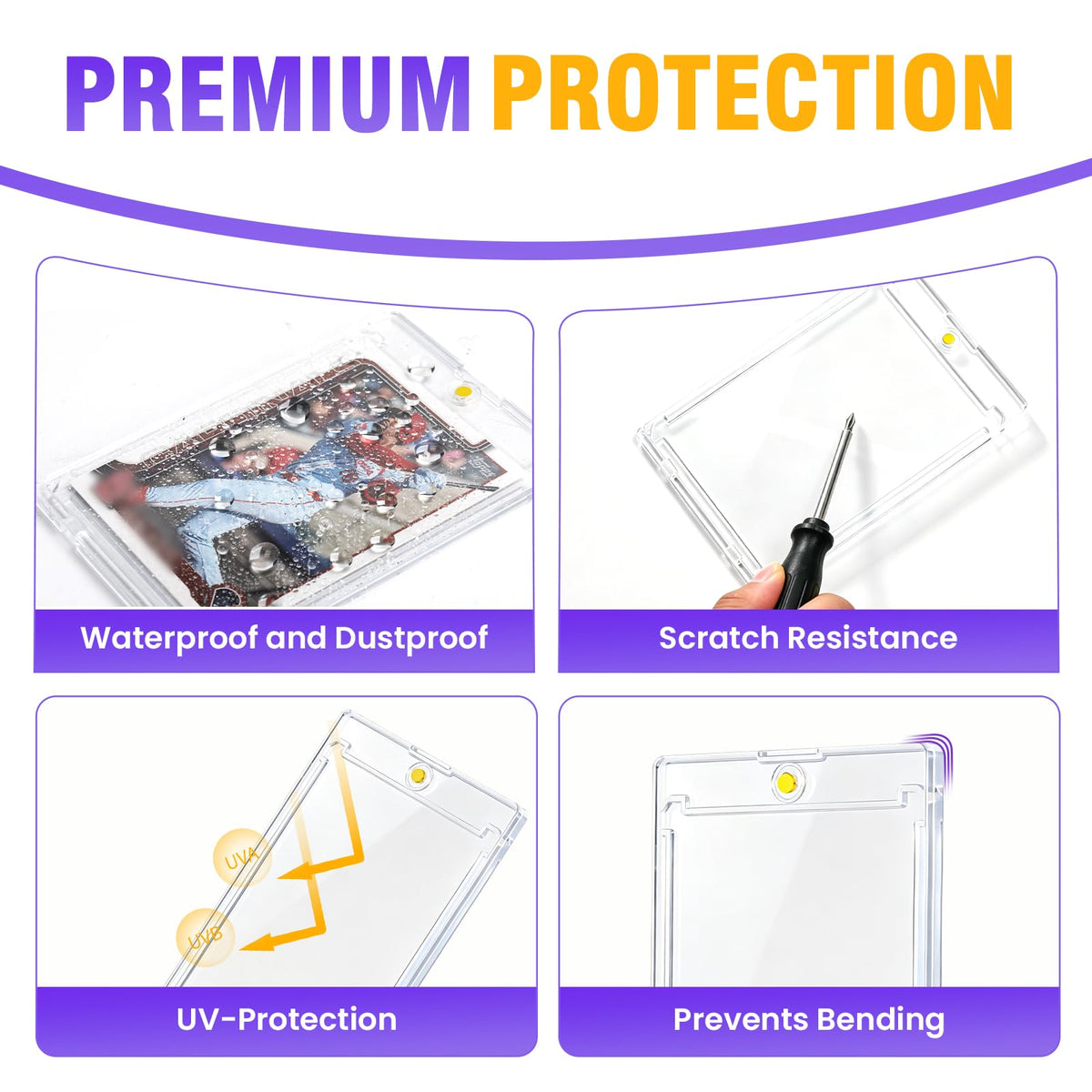 12ct 35pt Magnetic Card Holder Case Sleeves One Touch Card Holders
