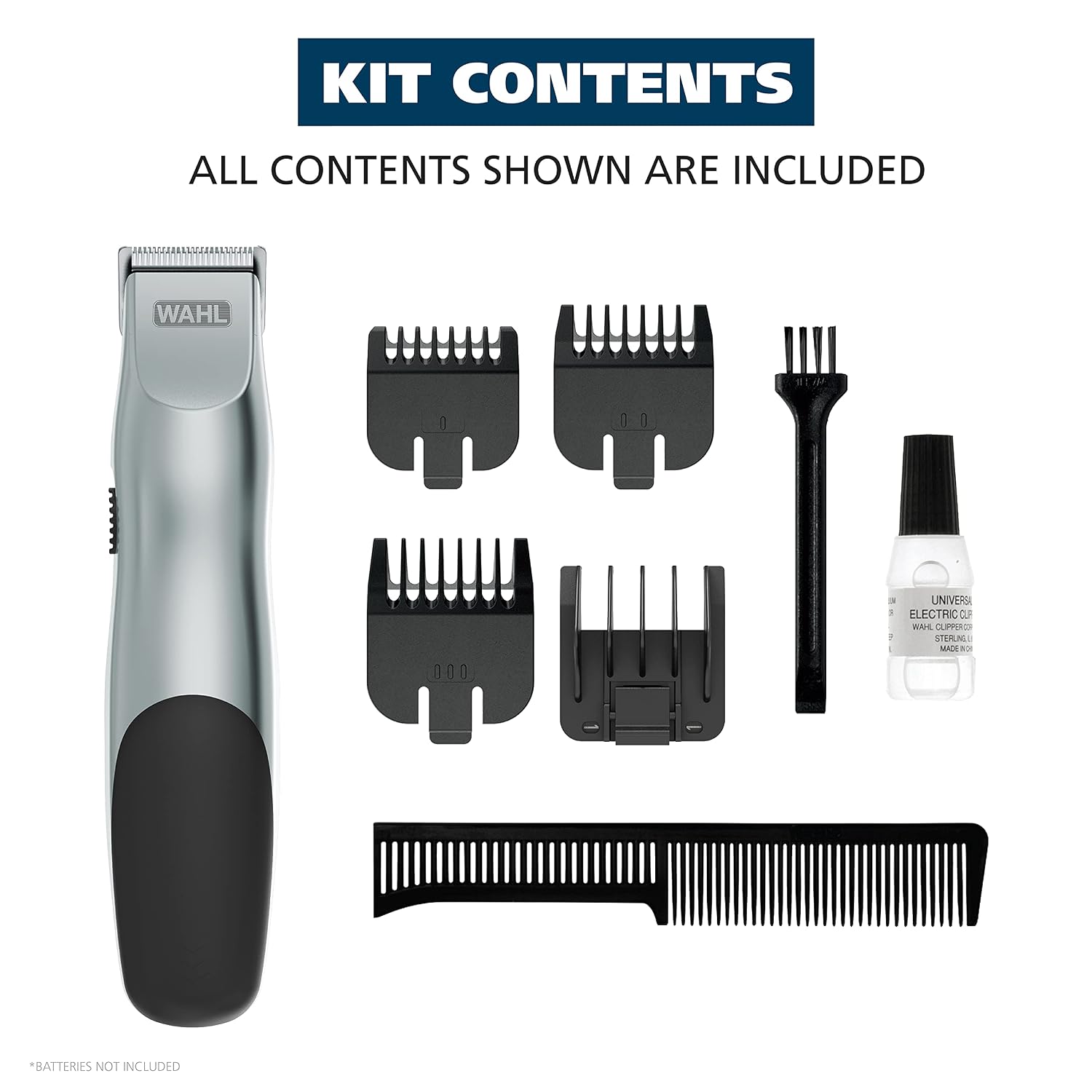 Groomsman Battery Operated Facial Hair Trimmer for Beard & Mustache Trimming Including Light Detailing and Body