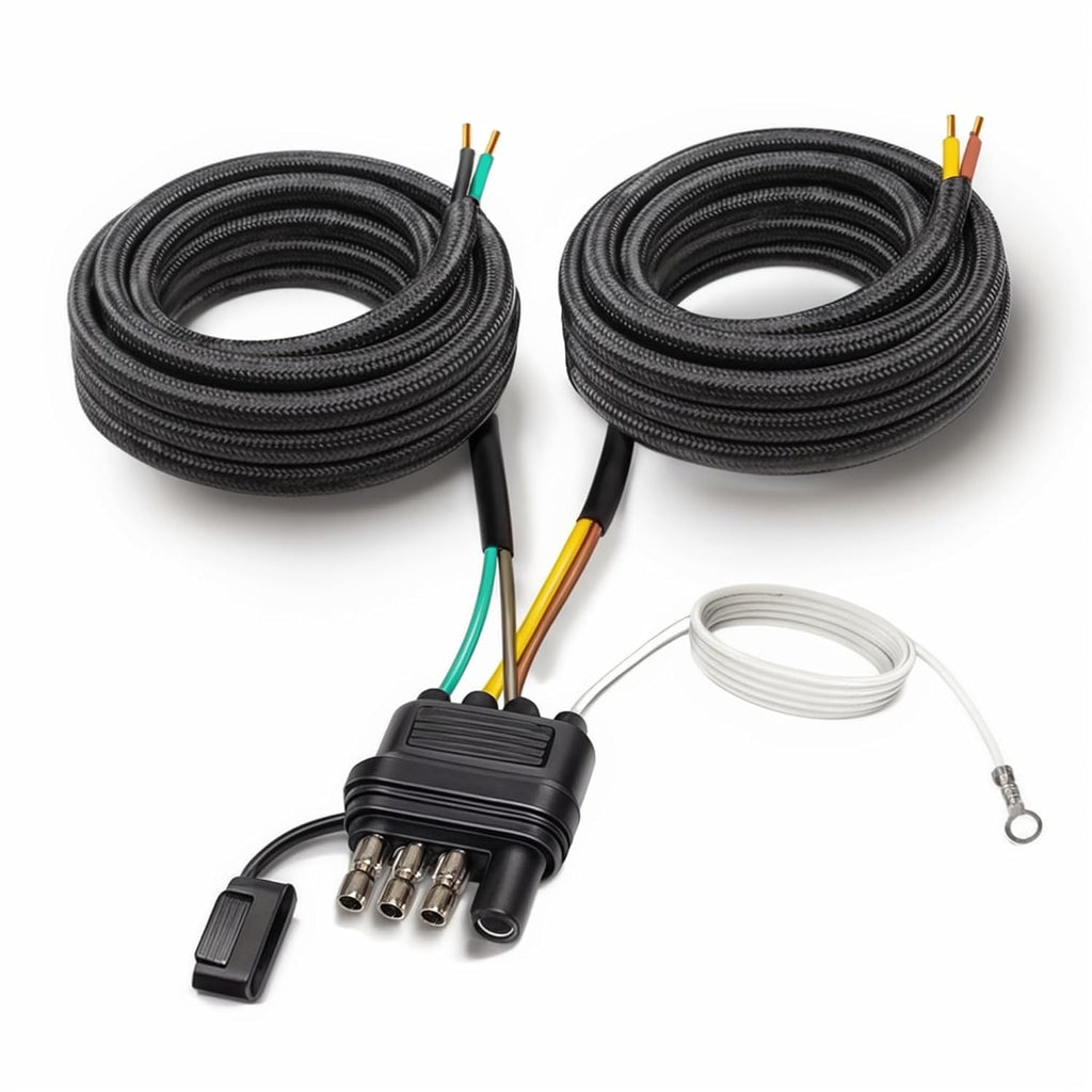 26FT Trailer Wiring Harness Kit, 4 Pin 5 Wire Trailer Wiring Harness