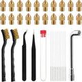 Ender 3 Nozzles 0.4MM,20Pcs 3D Printer Brass Hotend Nozzles with 16Pcs 3D Printer Nozzle Cleaning Kit,3D Printer Toos